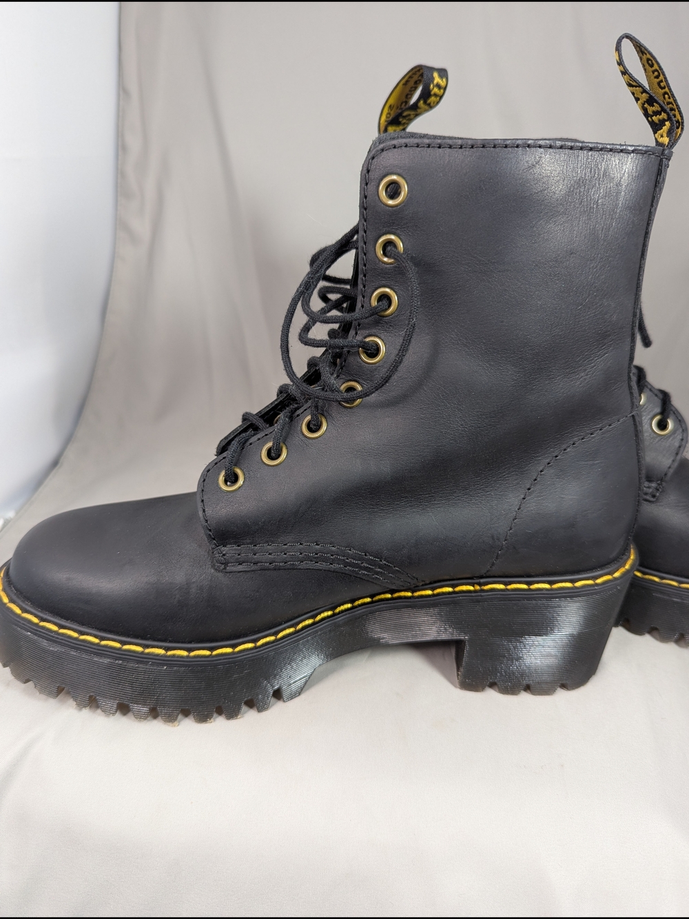 Dr Martens Black 8 Shriver Hi Women's Leather Heeled Boots - Picture 10 of 16